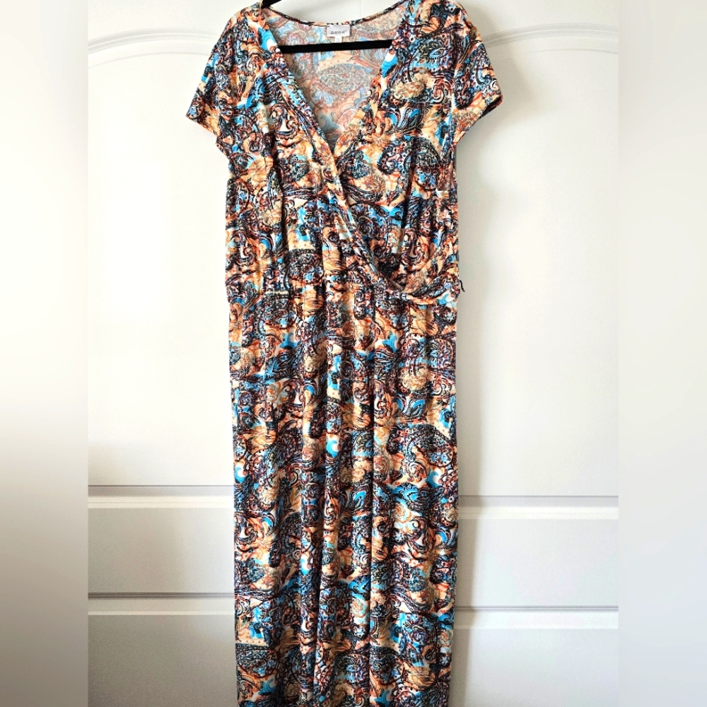Avenue Paisley Print Faux Wrap Dress 26/28